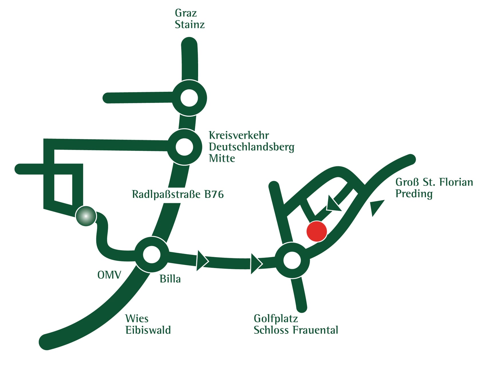 Anfahrt zur Meisterwerkstätte in Deutschlandsberg